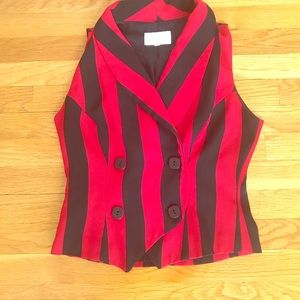 Gently worn versatile red/black striped blazer.